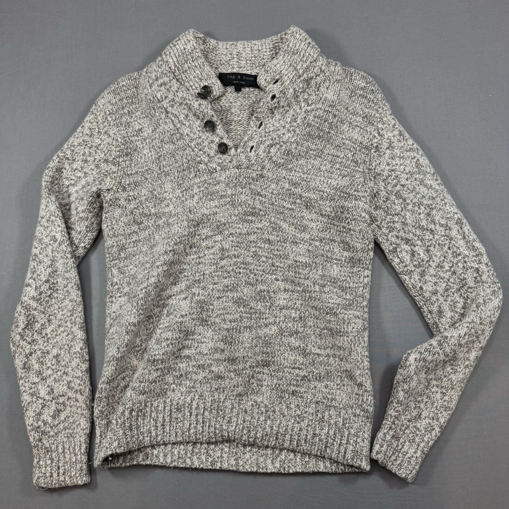 rag & bone Collared 4 button Button Knit Merino Wool/Angora Blend Sweater size S